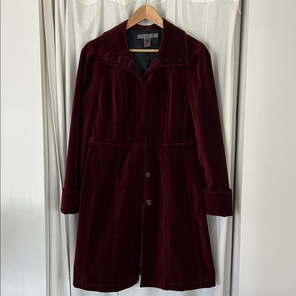 SAKS FIFTH AVENUE vintage 5/48 red velvet coat gorgeous glamorous size 4 - Picture 1 of 17